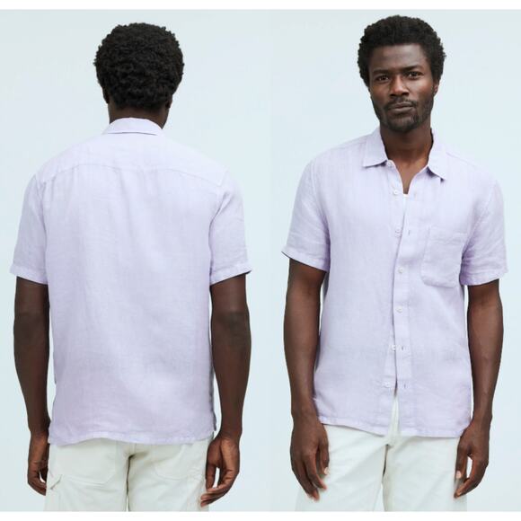 Madewell Other - Madewell | NWT | Easy Short-Sleeve Shirt in Linen in Violet Haze | Sz XL